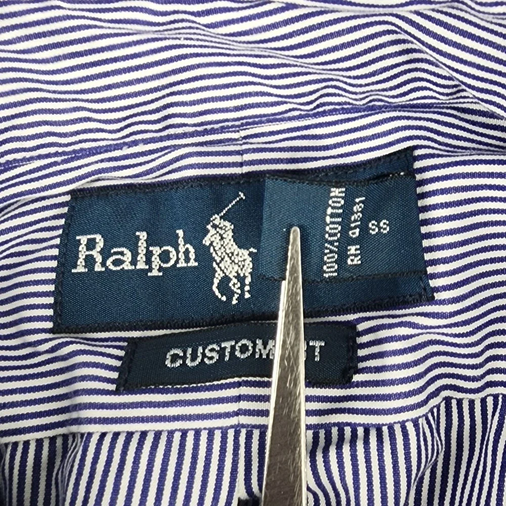 Polo Ralph Lauren‎ Shirt Mens XXL Purple Stripe Custom Button Down Red Pony Logo